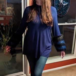 Cozy Sweater With Fur Cuffs